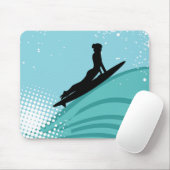 Surfer-Mädchen Mousepad (Mit Mouse)