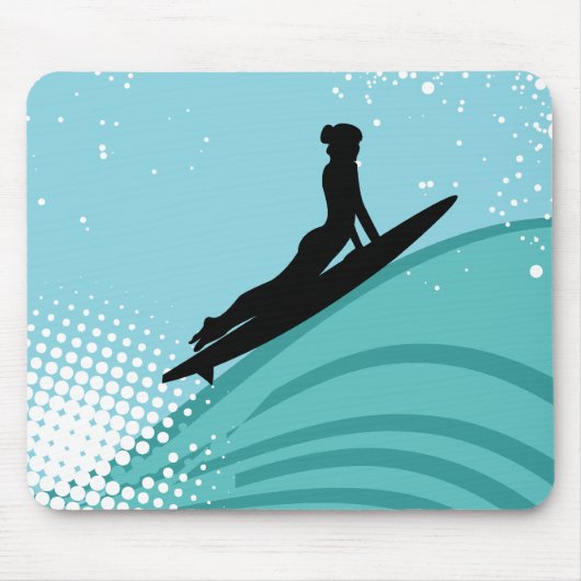 Surfer-Mädchen Mousepad (Vorne)