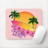 Surfer-Mädchen Mousepad (Mit Mouse)