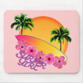 Surfer-Mädchen Mousepad (Vorne)