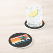 Surfer-Mädchen-Orange Stephen Hosmers Sandstein Untersetzer (Seite)