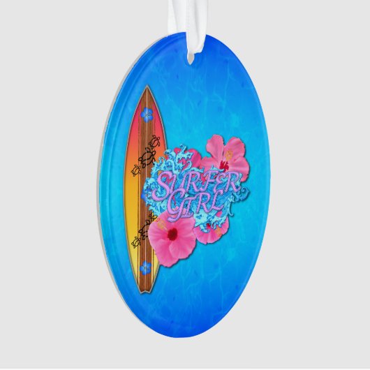 Surfer-Mädchen Ornament (Vorderseite)