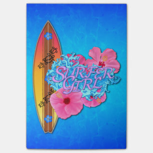 Surfer-Mädchen Post-it Klebezettel