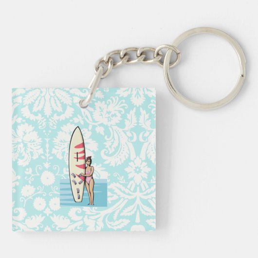Surfer-Mädchen Schlüsselanhänger (Rückseite)