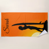 Surfer-Mädchen Strandtuch (Vorderseite)