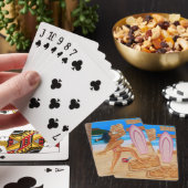 SURFER-MÄDCHEN STREITEN SICH SPIELKARTEN (In Situ)