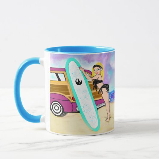 Surfer-Mädchen Tasse (Links)