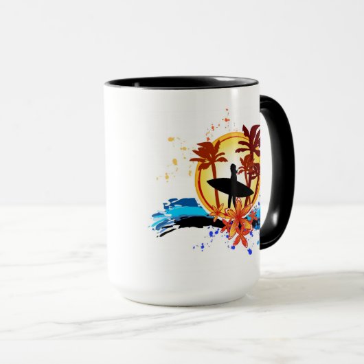 Surfer-Mädchen-Tasse Tasse (VorderseiteRechts)