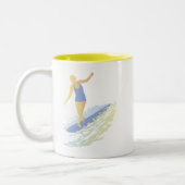 Surfer-Mädchen-Tasse Zweifarbige Tasse (Links)