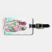 Surfer-Mädchengewohnheits-Gepäckanhänger Gepäckanhänger (Vorderseite horizontal)