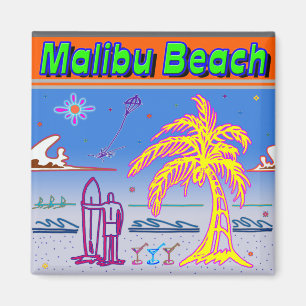 Surfer Magnet "Malibu Beach"
