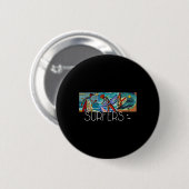 Surfer Mid-Century Modern Cubism Impressionist Su Button (Vorne & Hinten)
