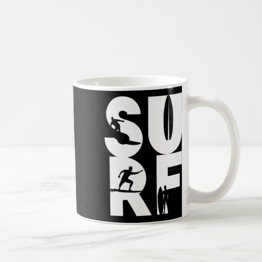 Surfer mit Surfboards in Surf Wave Rider und Idee Kaffeetasse (Rechts)