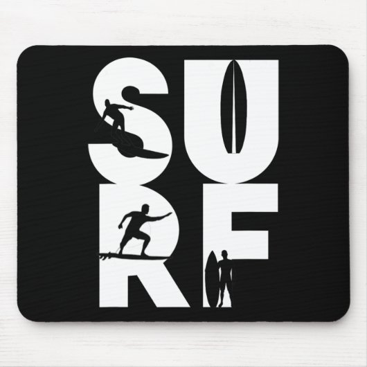 Surfer mit Surfboards in Surf Wave Rider und Idee Mousepad (Vorne)