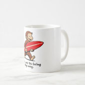 Surfer Monkey , Nostalgischer Sommerstrand Kaffeetasse (VorderseiteRechts)