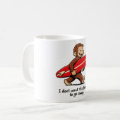 Surfer Monkey , Nostalgischer Sommerstrand Kaffeetasse (Vorderseite Links)