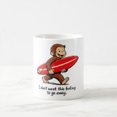 Surfer Monkey , Nostalgischer Sommerstrand Kaffeetasse (Mittel)