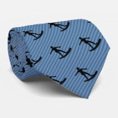 Surfer-Motiv - Typ auf Surfbrett auf dem Blau Krawatte (Gerollt)