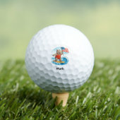 Surfer Nilpferd Surft am 4. Juli Unabhängigkeitsta Golfball (Insitu T-Shirt)
