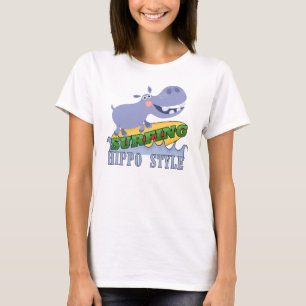 Surfer Nilpferd T-Shirt