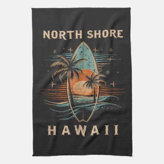 Surfer North Shore Hawaii Geschirrtuch (Vertikal)