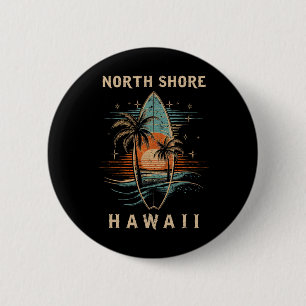 Surfer North Shore Hawaii Surf Brett Surfen Button