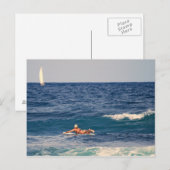 Surfer Paddout Postcard Postkarte (Vorne/Hinten)