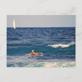 Surfer Paddout Postcard Postkarte