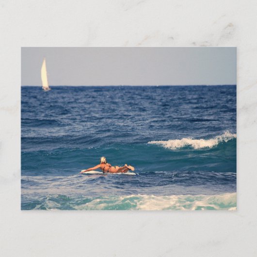 Surfer Paddout Postcard Postkarte (Vorderseite)