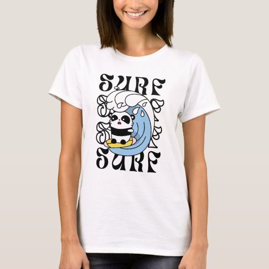 Surfer Panda T-Shirt (Vorderseite)