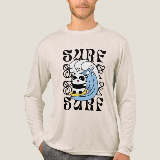 Surfer Panda Tri-Blend Shirt (Vorderseite)