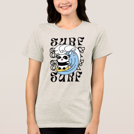 Surfer Panda Tri-Blend Shirt (Vorderseite)