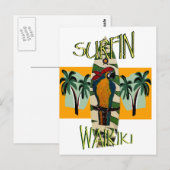 Surfer Papagei Postkarte (Vorne/Hinten)