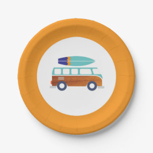 Surfer-Papierplatten-Vintages Pappteller