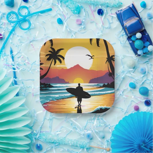 Surfer Pappteller (Party)