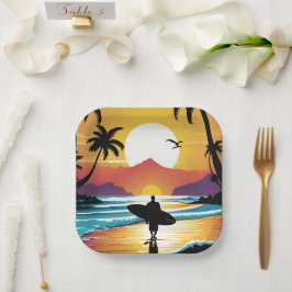 Surfer Pappteller