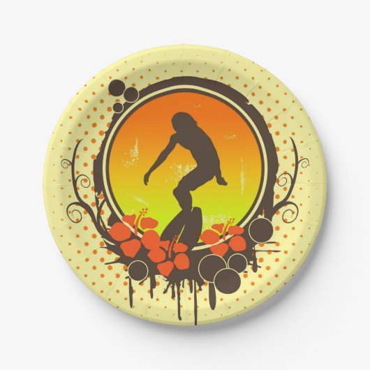 Surfer Pappteller (Vorderseite)