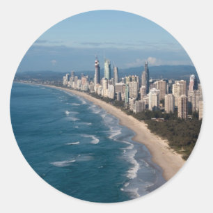 Surfer-Paradies Gold Coast Queensland Australien Runder Aufkleber