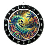 Surfer Paradise Tropical Room Artwork Dartscheibe (vorne)