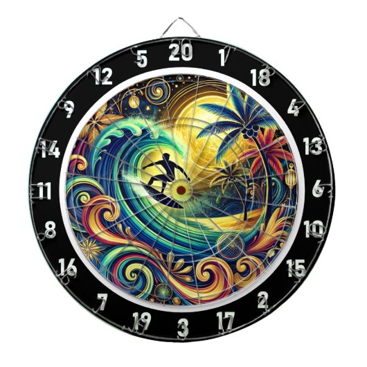 Surfer Paradise Tropical Room Artwork Dartscheibe (vorne)