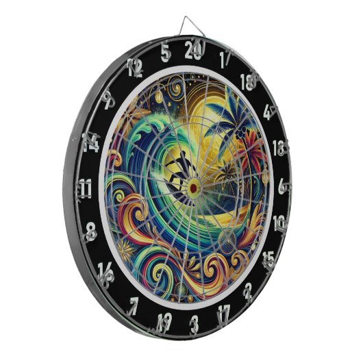 Surfer Paradise Tropical Room Artwork Dartscheibe (Vorderseite Links)