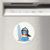 Surfer Penguin Magnet (In Situ (Geschirrspüler))