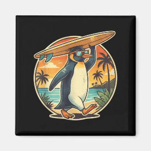 Surfer Pinguin Aloha Hawaiian Surfen Tropisch Magnet