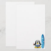 Surfer-Pinguin mit Eiscreme Briefpapier (Vorne/Hinten)