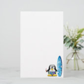 Surfer-Pinguin mit Eiscreme Briefpapier (Stehend Vorderseite)