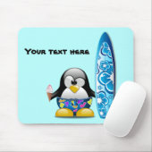 Surfer-Pinguin mit Eiscreme Mousepad (Mit Mouse)