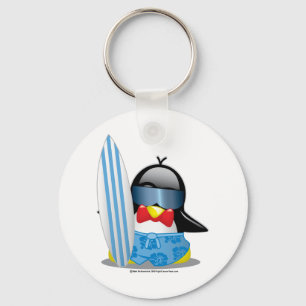 Surfer-Pinguin Schlüsselanhänger