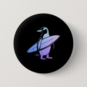 Surfer Pinguin Surfbrett Surfen Lustig Niedlich Su Button