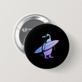 Surfer Pinguin Surfbrett Surfen Lustig Niedlich Su Button (Vorne & Hinten)