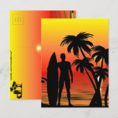 Surfer Postkarte (Vorne/Hinten)